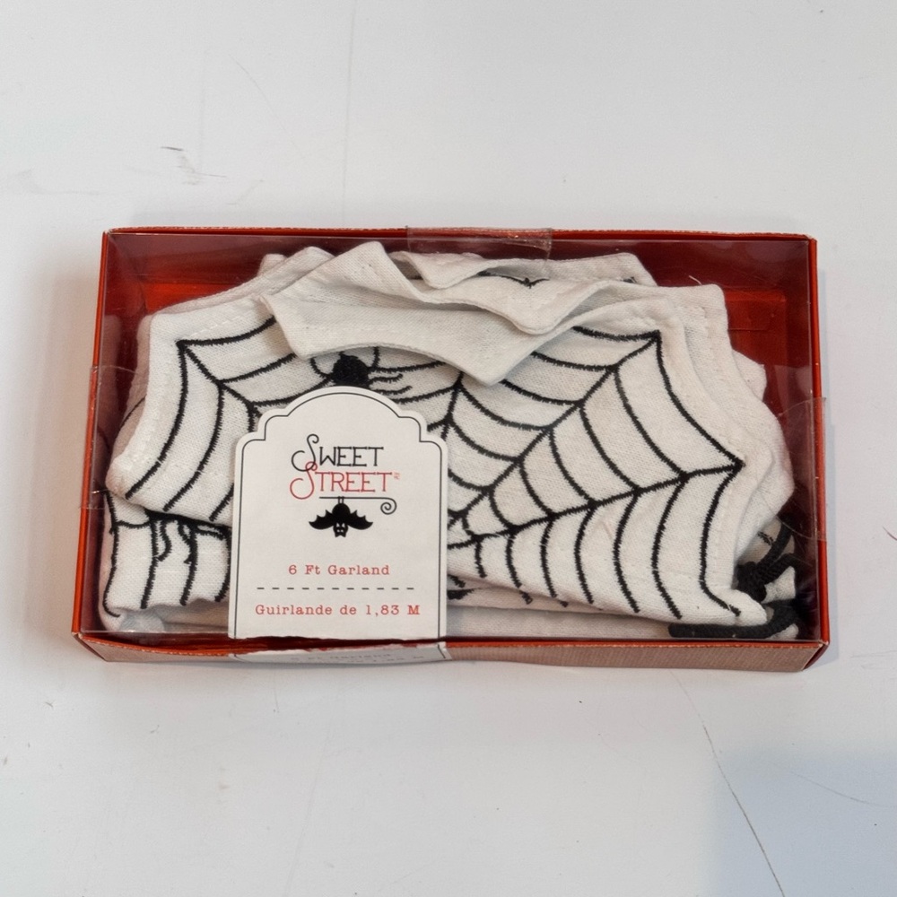 Sweet Street Fabric Spider Web Garland 6ft